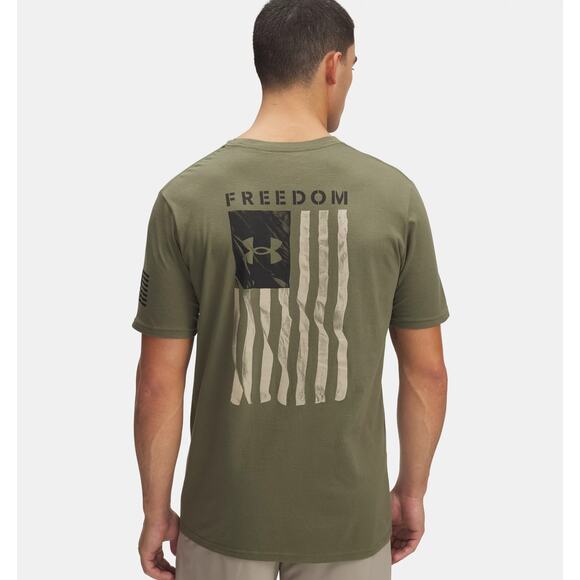NWT Under Armour Men's UA Freedom Flag T-Shirt in Marine OD Green size XL - Picture 1 of 8